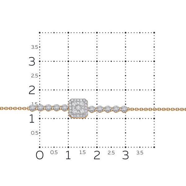 Браслет с 41 бриллиантом из красного золота 126518
