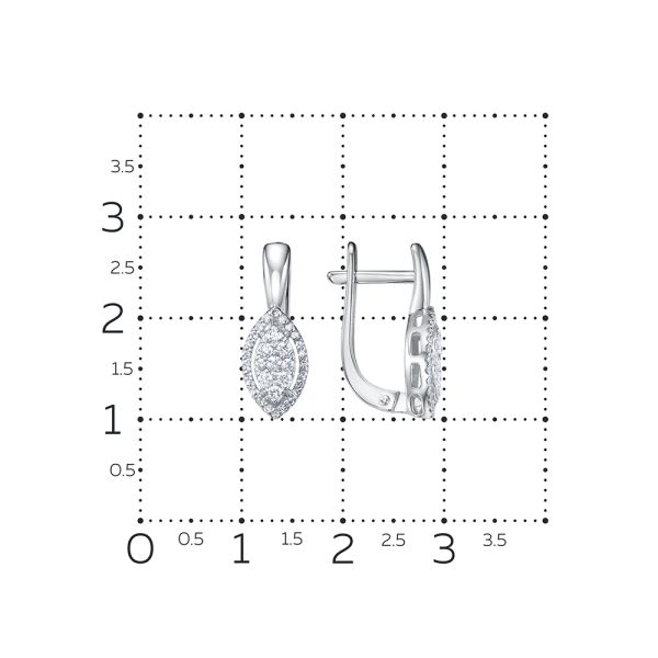 Серьги с 66 бриллиантами из белого золота 134412