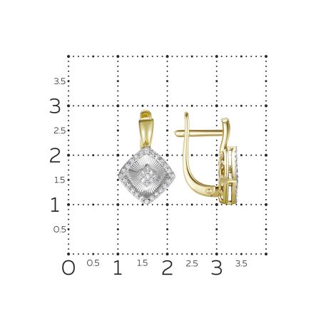 Серьги с 66 бриллиантами из лимонного золота 137330 Серьги с 66 бриллиантами из лимонного золота 137330
