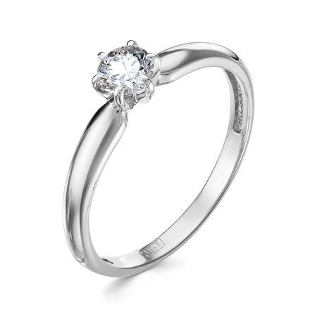 Кольцо с бриллиантом 0.28 карат из белого золота 48443