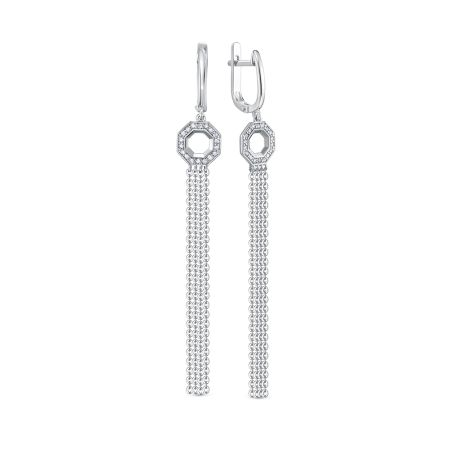 Серьги с 36 бриллиантами 0.18 карат из белого золота 142827