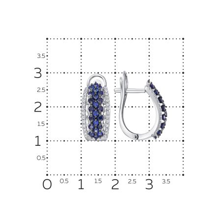 Серьги с 44 сапфирами и 56 бриллиантами из белого золота 121273