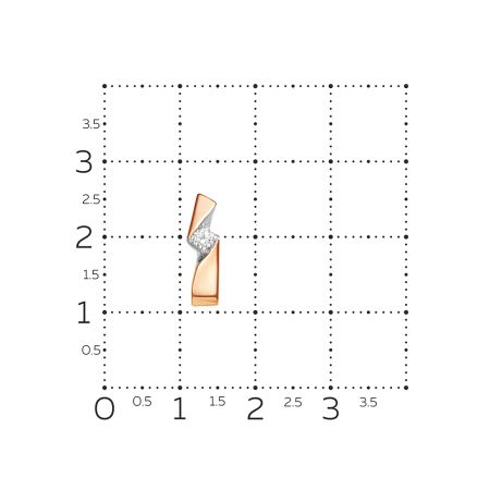 Подвеска с бриллиантом 0.075 карат из красного золота 61470