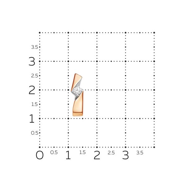 Подвеска с бриллиантом 0.075 карат из красного золота 61470