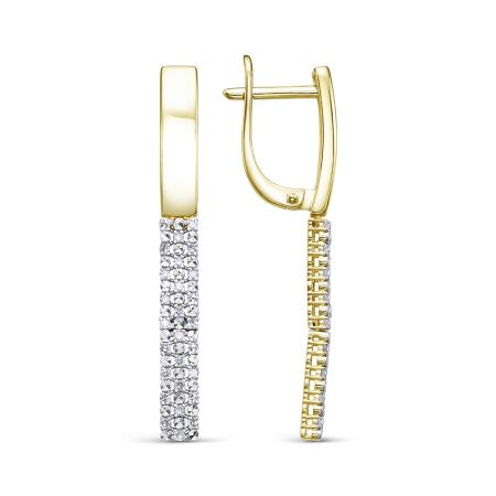 Серьги с 54 бриллиантами 0.216 карат из лимонного золота 136927