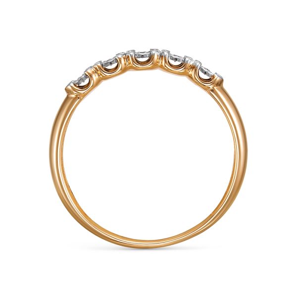 Кольцо с 5 бриллиантами 0.025 карат из красного золота 143555