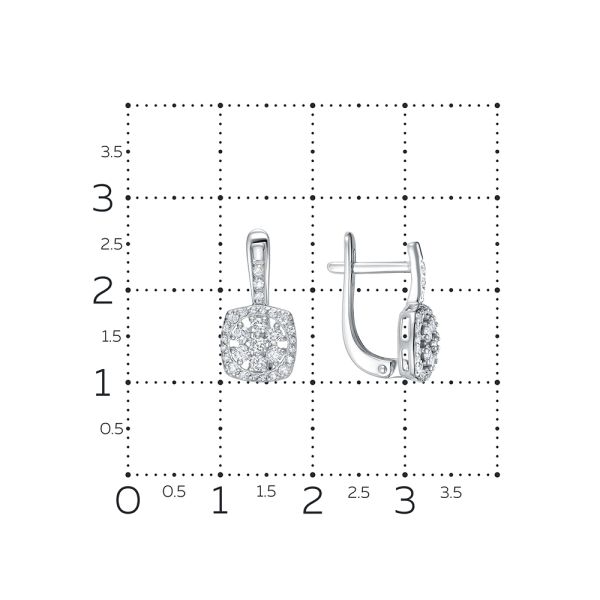 Серьги с 60 бриллиантами из белого золота 126367