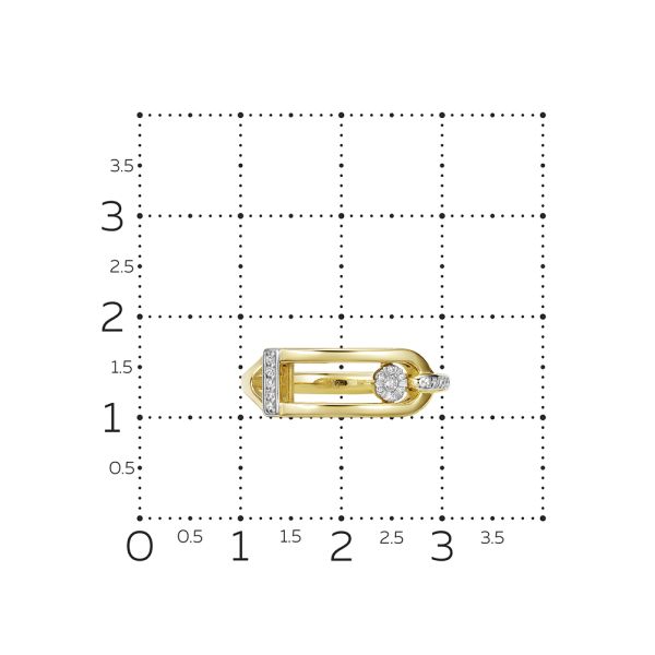 Кольцо с 19 бриллиантами из лимонного золота 143817