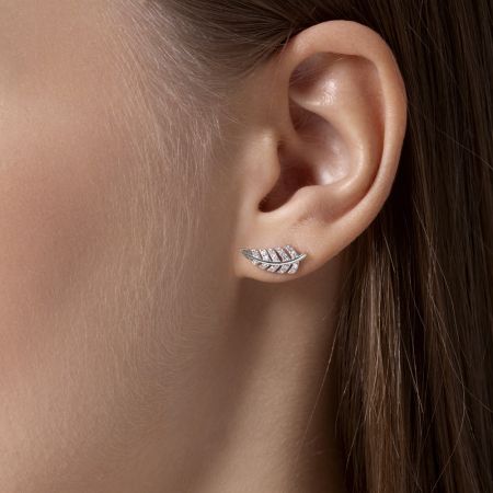 Пирсинг с 16 бриллиантами 0.08 карат из белого золота 141508