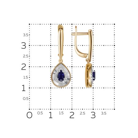 Серьги с сапфирами и 32 бриллиантами из красного золота 137951
