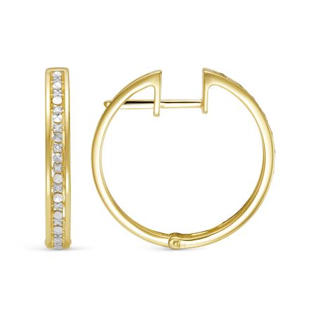 Серьги с 24 бриллиантами 0.12 карат из лимонного золота 136325