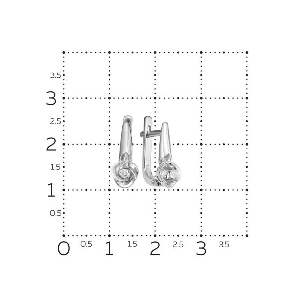 Серьги с бриллиантами 0.064 карат из белого золота 54172