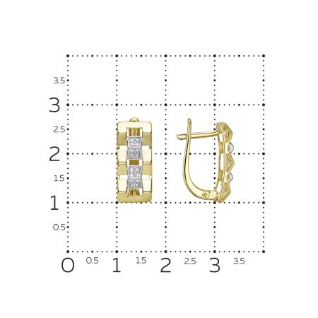 Серьги с 32 бриллиантами 0.16 карат из лимонного золота 144595