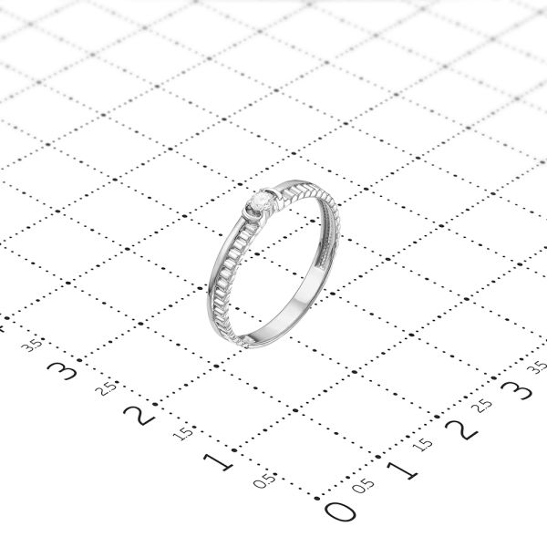 Кольцо с бриллиантом 0.055 карат из белого золота 74189