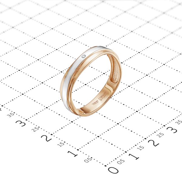 Кольцо с бриллиантом 0.007 карат из красного золота 61813
