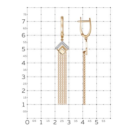Серьги с 22 бриллиантами 0.11 карат из красного золота 142824
