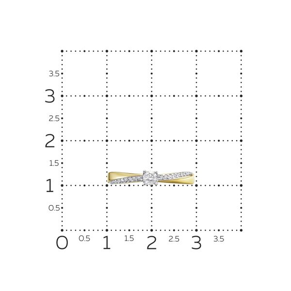 Кольцо с 21 бриллиантом из лимонного золота 127711