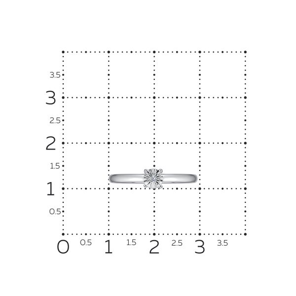 Кольцо с бриллиантом 0.015 карат из белого золота 142551