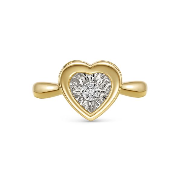 Кольцо с 7 бриллиантами из лимонного золота 130474