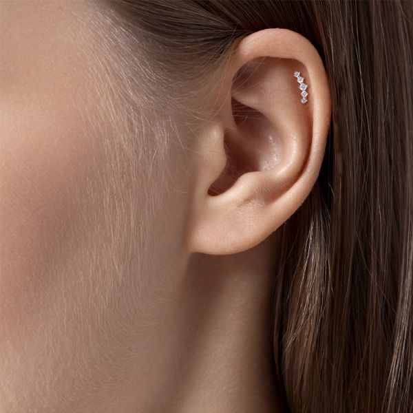 Пирсинг с 5 бриллиантами из красного золота 142928