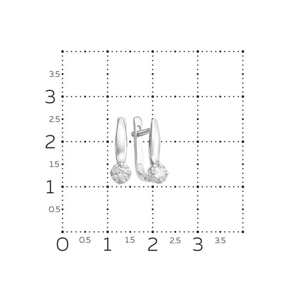 Серьги с 18 бриллиантами из белого золота 72807