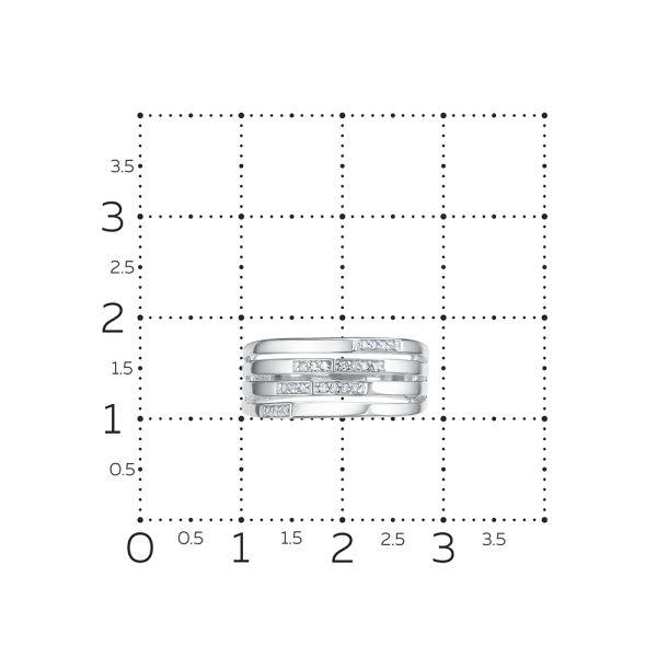 Кольцо с 21 бриллиантом 0.105 карат из белого золота 129534