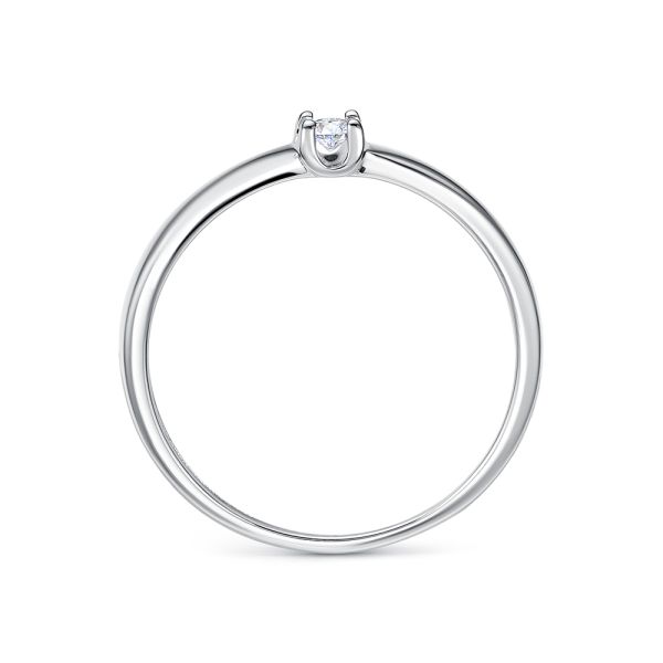 Кольцо с бриллиантом 0.062 карат из белого золота 140616