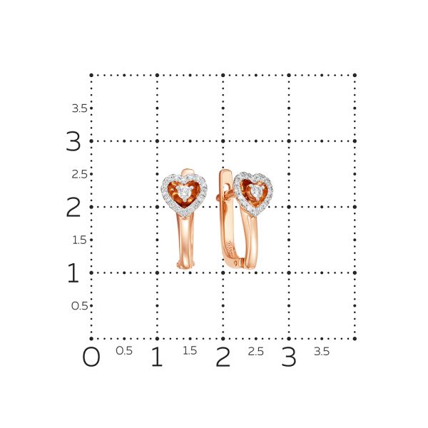 Серьги с 34 бриллиантами из красного золота 54127