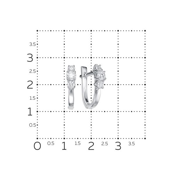 Серьги с 6 бриллиантами из белого золота 54193