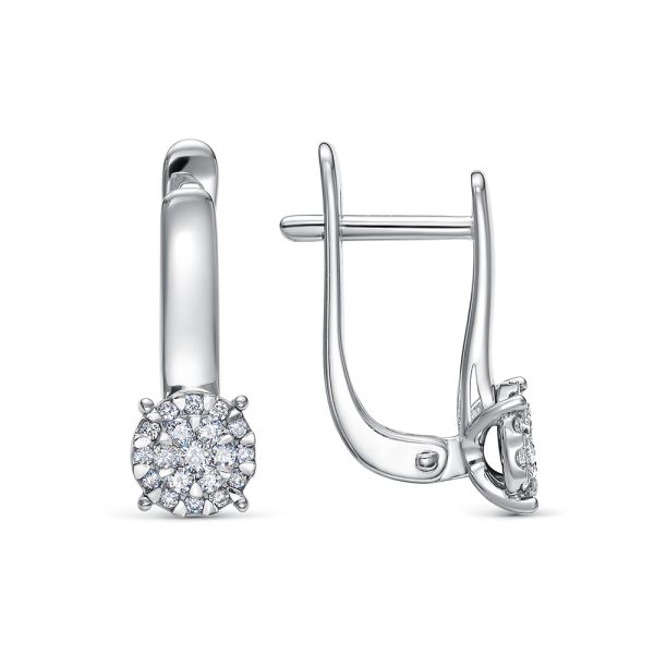 Серьги с 38 бриллиантами из белого золота 142849