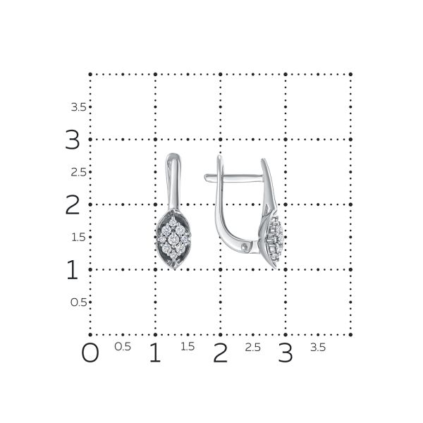 Серьги с 18 бриллиантами из белого золота 127076