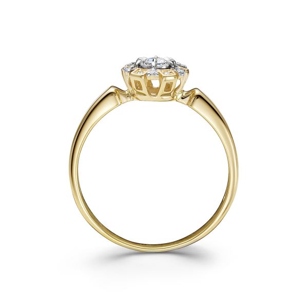 Кольцо с 25 бриллиантами из лимонного золота 110993