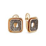 Серьги с 120 коньячными бриллиантами из красного золота 136342