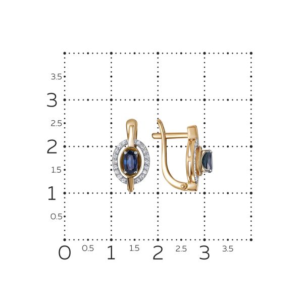 Серьги с сапфирами и 36 бриллиантами из красного золота 100151