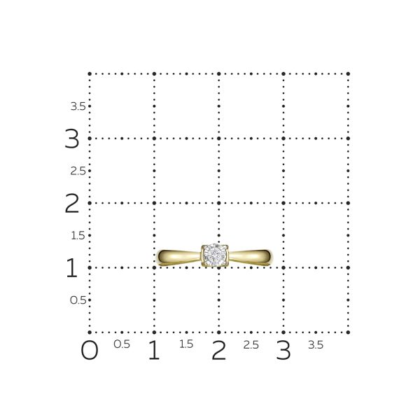 Кольцо с бриллиантом 0.055 карат из лимонного золота 116907