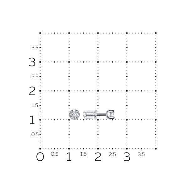 Серьги-пусеты с бриллиантами 0.09 карат из белого золота 148325