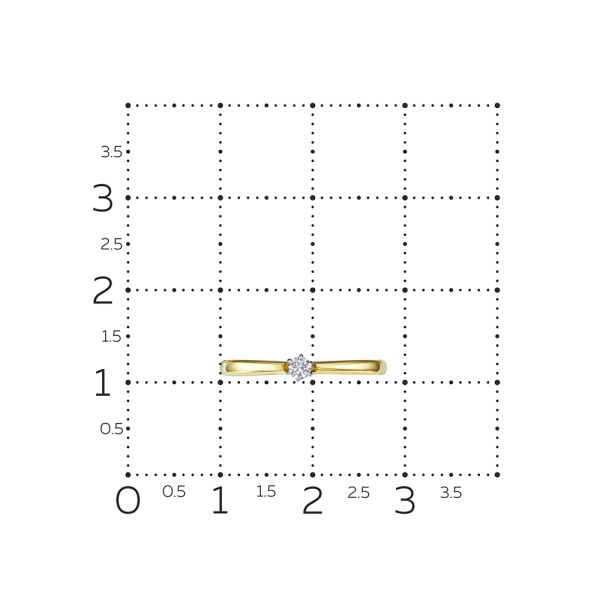 Кольцо с бриллиантом 0.062 карат из лимонного золота 127947