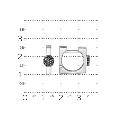 Серьги с 76 черными бриллиантами из белого золота 142798