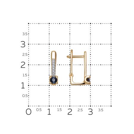 Серьги с сапфирами и 12 бриллиантами из красного золота 144614