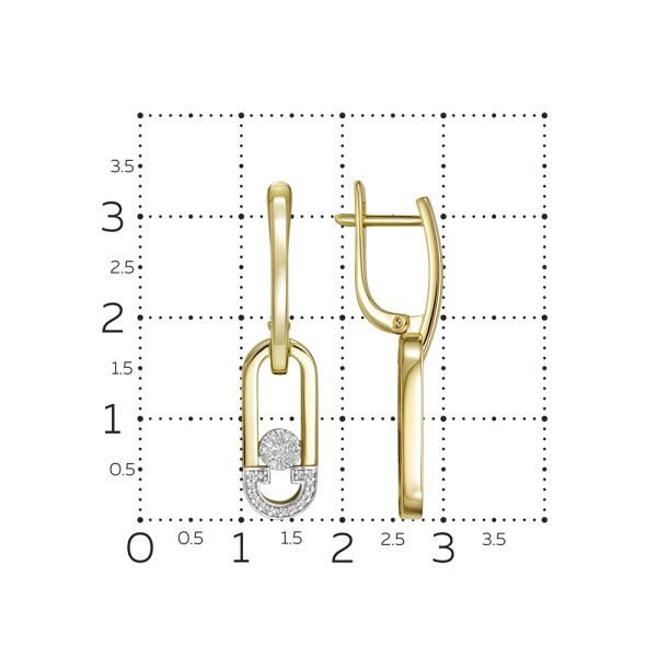 Серьги с 42 бриллиантами из лимонного золота 144590