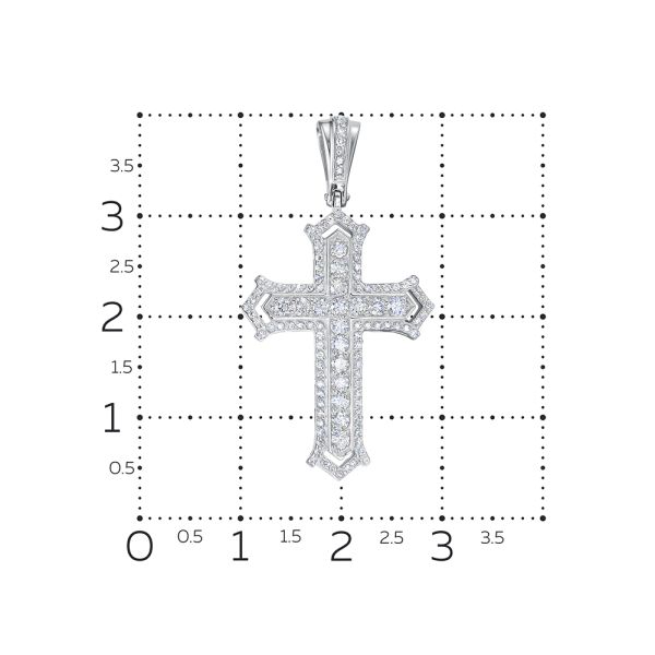 Декоративный крест с 112 бриллиантами из белого золота 118197