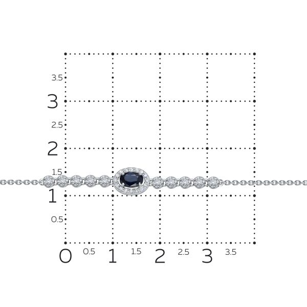 Браслет с сапфиром и 28 бриллиантами из белого золота 126542