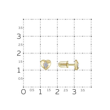 Серьги-пусеты с бриллиантами 0.16 карат из лимонного золота 144682