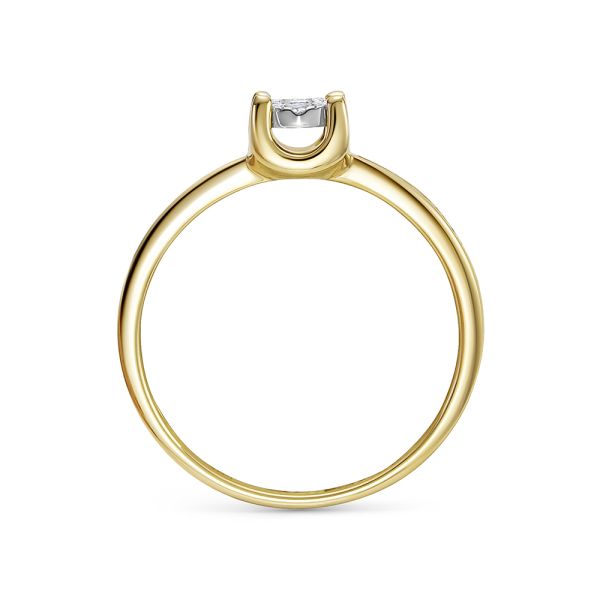 Кольцо с 19 бриллиантами из лимонного золота 123589