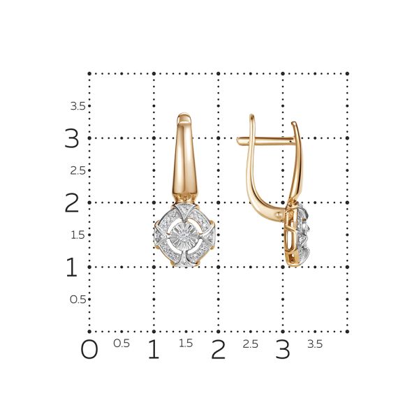 Серьги с 34 бриллиантами из красного золота 142804