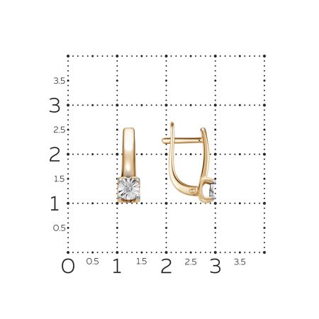 Серьги с бриллиантами 0.03 карат из красного золота 142852
