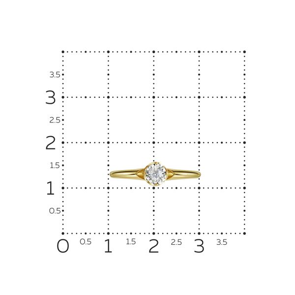 Кольцо с 3 бриллиантами из комбинированного золота 85703