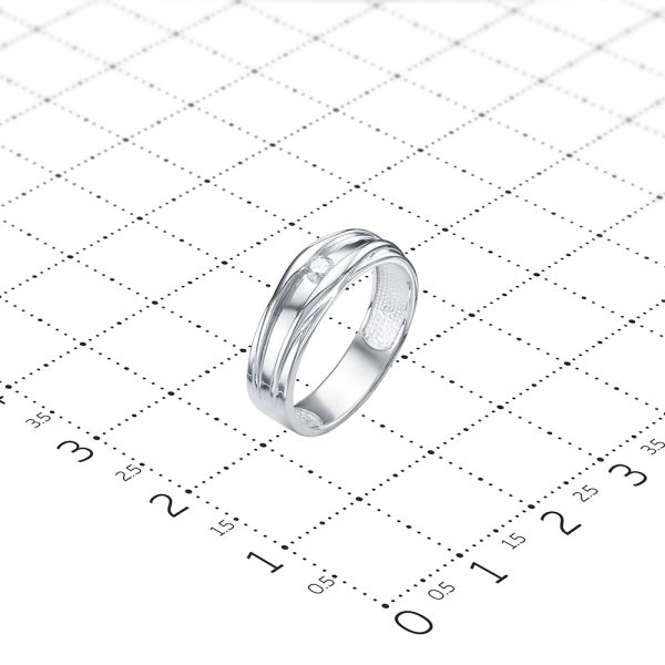 Кольцо с бриллиантом 0.056 карат из белого золота 67929