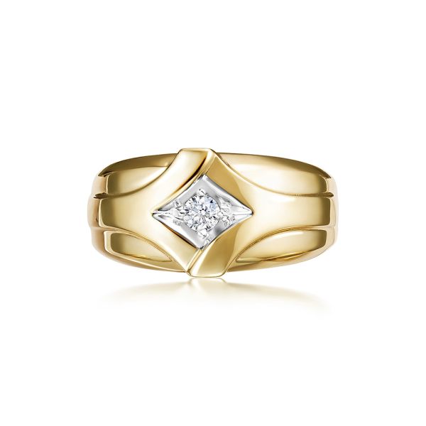 Кольцо с бриллиантом 0.109 карат из лимонного золота 99966