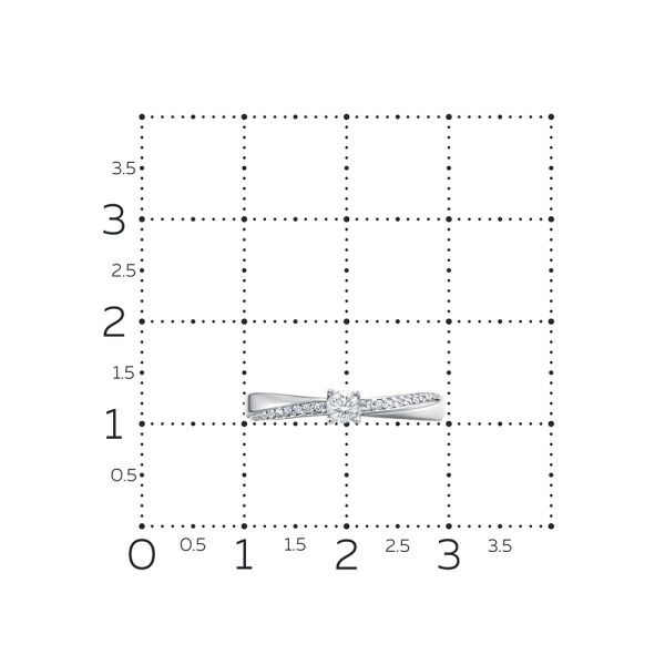 Кольцо с 21 бриллиантом из белого золота 127695